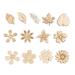 Etereauty 200PCS DIY Doodle Educational Toy Flower Leaves Natural Wooden Slice Scrapbooking Embellishments DIY Craft Decor - Random Pattern (Burlywood)