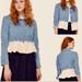 Kate Spade Jackets & Coats | Kate Spade Denim Jacket Dip Dye Peplum Ruffle Style Size Large | Color: Blue/Cream | Size: L