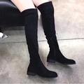 Nine West Shoes | Nib Nine West Women's Lenna Over The Knee Low Heel Boots Black Suede, Size 5.5 | Color: Black | Size: 5.5