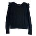 Jessica Simpson Sweaters | Jessica Simpson Women Sweater Black Knit Crewneck Ruffle Shoulder Size Small | Color: Black | Size: S