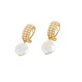 J. Crew Jewelry | J. Crew Pearl Hoops With Freshwater Pearl Drops | Color: Gold/White | Size: Os