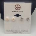 Giani Bernini Jewelry | Giani Bernini 2-Pc. Set Cultured Freshwater Pearl And Cubic Zirconia Stud | Color: Silver | Size: Os/Sterling Silver