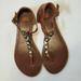 Anthropologie Shoes | Jasper & Jeera Anthropologie Embellished Thong Sandals | Color: Brown | Size: 36eu