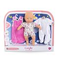 Corolle Mini Calin Gute Nacht Set, Weichkörperpuppe in süßem Strampler, mit Pyjama und Schlafsack, Vanilleduft, 20cm, ab 18 Monate