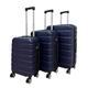 Panana 20/24/28" Modern Design Hard Shell Cabin ABS Suitcase 4 Wheel Luggage Trolley Case Lightweight (Blue, 3PCS (20"+24"+28"))