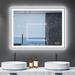 Dyconn Black Frame Wall Mounted Backlit LED Bathroom Vanity Mirror Metal in White/Black | 48 H x 36 W x 2 D in | Wayfair M21AT4836T