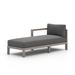 Joss & Main Etna 71" Long Teak Single Chaise w/ Cushions Wood/Solid Wood in Gray/Black | 29 H x 30 W x 71 D in | Outdoor Furniture | Wayfair