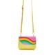 Cross Body Bag In Yellow With A Rainbow Print Flap