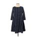 Shein Casual Dress - A-Line: Blue Grid Dresses - Women's Size Medium