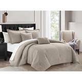 Chic Home Ansel 5 Piece Cotton Blend Jacquard Shell With Interlaced Geometric Pattern Comforter Set
