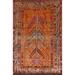 Tribal Orange Shiraz Persian Antique Rug Handmade Wool Carpet - 4'4"x 6'5"