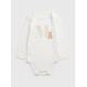 White Teddy Bear M Initial Bodysuit - Newborn