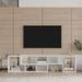 Versatile Double L-Shaped TV Stand, Display Shelf, Bookcase, Extendable & Twistable Design TV Cabinet with Open Shelves