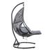 Patio PE Rattan Swing Chair With Stand and Leg Rest for Balcony, with Soft Cushion and Pillow