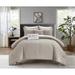 Chic Home Orson 5 Piece Cotton Blend Jacquard Fabric With Textured Circular Criss-Cross Geometric Pattern Comforter Set