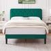 Upholstered Platform Bed Frame with Modern Adjustable Headboard, No Box Spring Needed