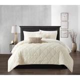 Chic Home Cuomo 5 Piece Crinkle Textured Diamond Stitched Geometric Pattern Comforter Set