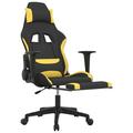 Inbox Zero Gaming Chair Massage Computer Chair w/ Footrest for Office Fabric in Yellow/Black | 50 H x 25.2 W x 23.6 D in | Wayfair