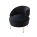 One Arm Accent Chair, Leisure Single Chair with Golden Feet, Black