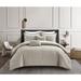 Chic Home Ansel 9 Piece Cotton Blend Jacquard Shell With Interlaced Geometric Pattern Comforter Set