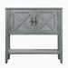 August Grove® 35’’ Farmhouse Wood Buffet Sideboard Console Table w/ Bottom Shelf & 2-Door Cabinet, For Living Room | Wayfair