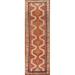 Geometric Ardebil Persian Vintage Runner Rug Hand-Knotted Carpet - 3'8"x 13'6"