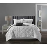 Chic Home Cuomo 9 Piece Crinkle Textured Diamond Stitched Geometric Pattern Comforter Set