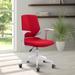 Height Adjustable Mid Back Office Chair, Removable Back Rest Fabric Cover, 360-Degree Swivel, Red