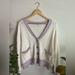 Madewell Sweaters | Madewell Seabrook Cardigan Sweater In Colorblock Size Xl | Color: Cream/Purple | Size: Xl