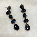 Anthropologie Jewelry | Euc Anthropologie Post Back Blue Stone Earrings | Color: Blue | Size: Os