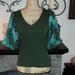 Anthropologie Tops | Anthropologie Dolan Lace Puff Sleeve Top Holly Green | Color: Green | Size: M