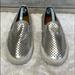 J. Crew Shoes | J. Crew Silver Slip-Ons Perforated Size 6 | Color: Silver/White | Size: 6