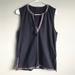 J. Crew Tops | J. Crew Dark Blue Embroidered Hem Tank Top | Color: Blue/Red | Size: S