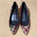 Nine West Shoes | Nine West Women’s D’orsay Kitten Heels Pointed Toe Plaid Canvas Size 6.5m | Color: Black/Red | Size: 6.5m