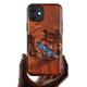 Carveit Designer Wooden Protective Case for iPhone 12 Magnetic Case Cover [Wood Engraving & Shell Inlay] Compatible with iPhone 12 MagSafe Case (Fox and woods-Red Wood)
