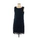 Jessica Simpson Casual Dress - Shift Scoop Neck Sleeveless: Blue Print Dresses - Women's Size 6
