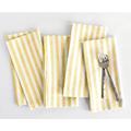 Solino Home Striped Linen Napkins – 20 x 20 Inch Cloth Dinner, Set of 4 100% Pure Linen Napkins Primrose Yellow and White – Amalfi Stripe Farmhouse Washable Fabric Napkins for Spring, Easter, Summer