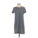 J.Crew Factory Store Casual Dress - Shift: Blue Stripes Dresses - Women's Size Small