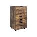 Inbox Zero 18.8" Wide 7-Drawer Office Storage File Cabinet on Wheels, Desk Filing Drawer Unit Wood in Brown | Wayfair