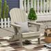 Highland Dunes Lista Outdoor All-Weather Poly Folding Adirondack Seashell Chair Plastic/Resin in Gray | 37.8 H x 32.2 W x 37.2 D in | Wayfair