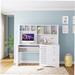 Red Barrel Studio® Storage Computer Desk w/ Hutch, 2-Tier Open Shelf & Large Drawers Home Office Computer Desk in White | Wayfair