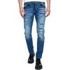 Straight-Jeans RUSTY NEAL "YOKOTE", Herren, Gr. 34, US-Größen, blau, 98% Baumwolle, 2% Elasthan, mehrfarbig, casual, Jeans, mit farblich abgesetzten Details