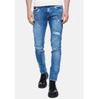 Straight-Jeans RUSTY NEAL "TORI", Herren, Gr. 30, US-Größen, blau (hellblau), 98% Baumwolle, 2% Elasthan, unifarben, casual, Jeans Destroyed-Jeans, mit dezenter Waschung
