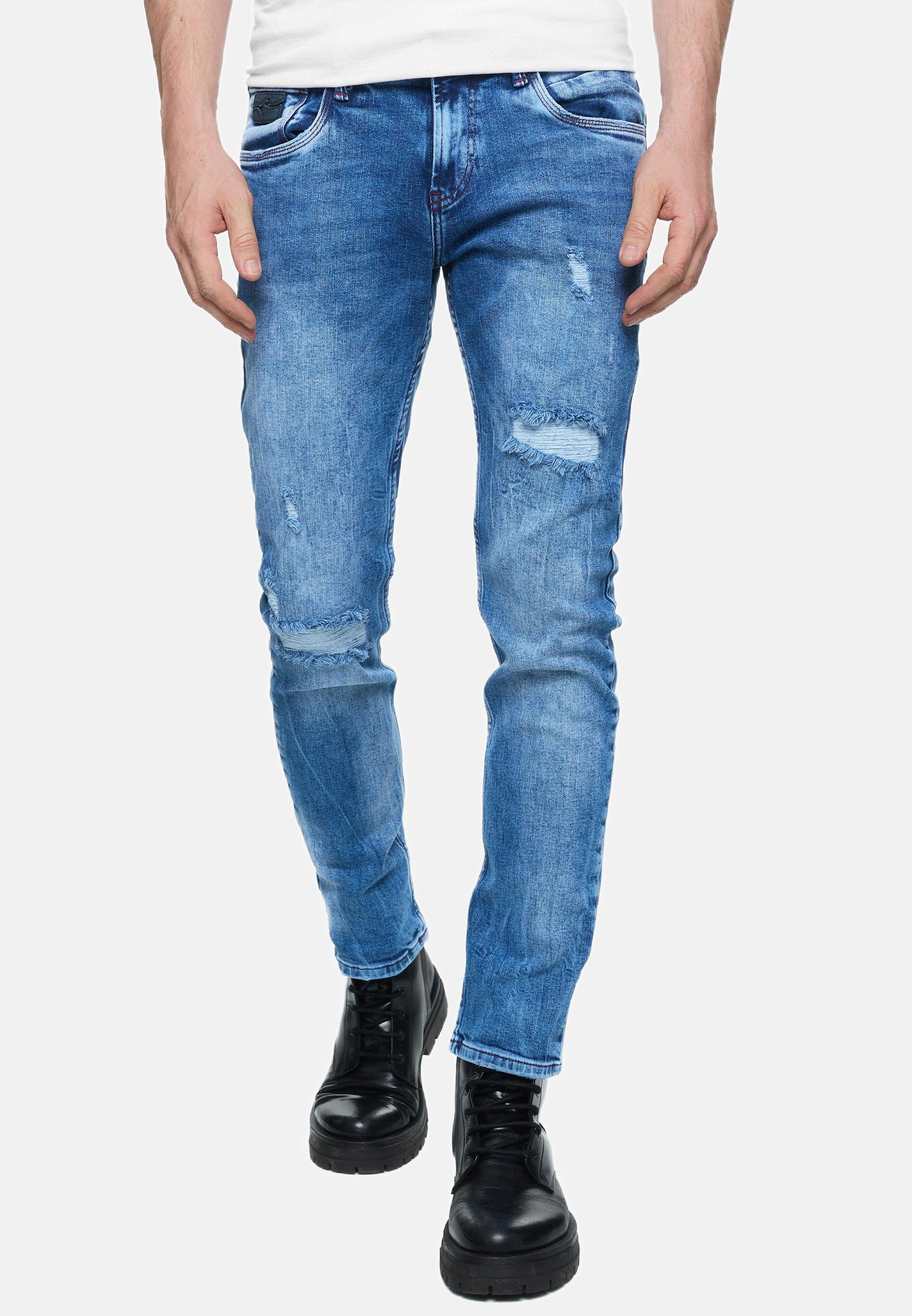 Straight-Jeans RUSTY NEAL "TORI", Herren, Gr. 31, US-Größen, blau (hellblau), 98% Baumwolle, 2% Elasthan, unifarben, lang, Jeans Straight-Jeans, mit dezenter Waschung