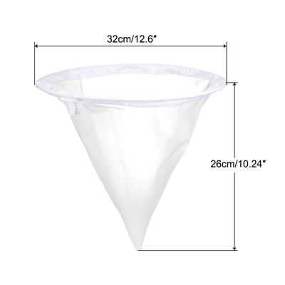 80 Mesh Paint Filter Bag 12.6" Dia Cone Shape Nylon Strainer for Filtering - White