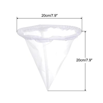 80 Mesh Paint Filter Bag 7.9" Dia Cone Shape Nylon Strainer for Filtering - White