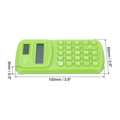 2Pcs Pocket Size Mini Calculator, 8 Digit Dual Power Calculator