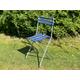 Retro Striped Folding Garden Deck Chair, Blue Stripe Seat, Camping Festival Camper Fishing Vtg