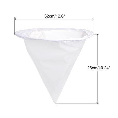 500 Mesh Paint Filter Bag 12.6" Dia Cone Shape Nylon Strainer for Filtering - White