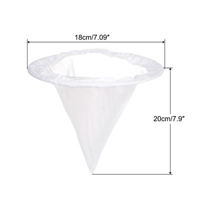 300 Mesh Paint Filter Bag 7" Dia Cone Shape Nylon Strainer for Filtering - White